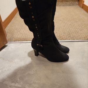 Black suede boots